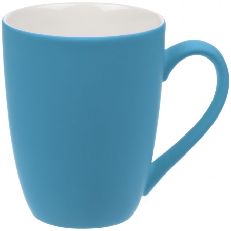 Кружка Good Morning с покрытием софт-тач, голубая купить с нанесением логотипа оптом на заказ в интернет-магазине Санкт-Петербург