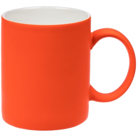 Кружка Promo Soft c покрытием софт-тач, оранжевая купить с нанесением логотипа оптом на заказ в интернет-магазине Санкт-Петербург