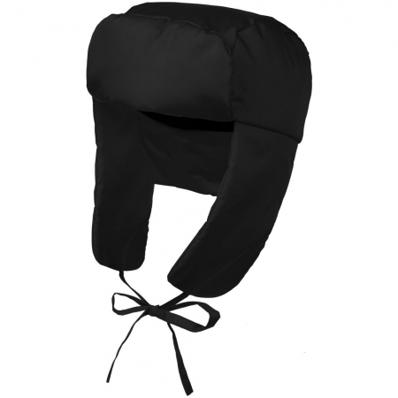 Шапка-ушанка Shelter, черная купить с нанесением логотипа оптом на заказ в интернет-магазине Санкт-Петербург