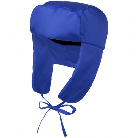 Шапка-ушанка Shelter, ярко-синяя купить с нанесением логотипа оптом на заказ в интернет-магазине Санкт-Петербург