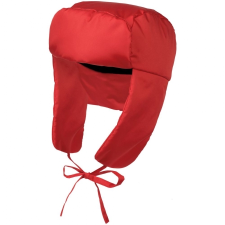 Шапка-ушанка Shelter, красная купить с нанесением логотипа оптом на заказ в интернет-магазине Санкт-Петербург