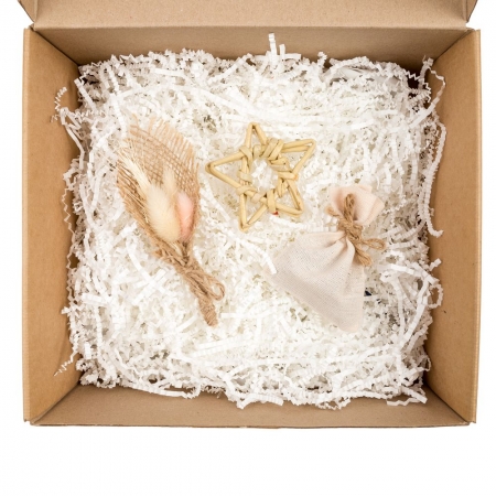 Коробка Grande, крафт с белым наполнением купить с нанесением логотипа оптом на заказ в интернет-магазине Санкт-Петербург