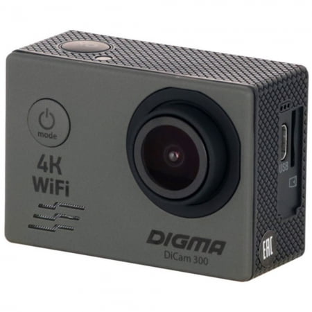 Экшн-камера Digma DiCam 300, серая купить с нанесением логотипа оптом на заказ в интернет-магазине Санкт-Петербург