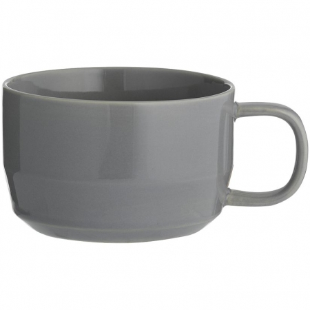 Чашка для капучино Cafe Concept, темно-серая купить с нанесением логотипа оптом на заказ в интернет-магазине Санкт-Петербург