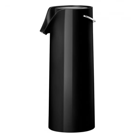 Термос с механической помпой Pump, черный купить с нанесением логотипа оптом на заказ в интернет-магазине Санкт-Петербург