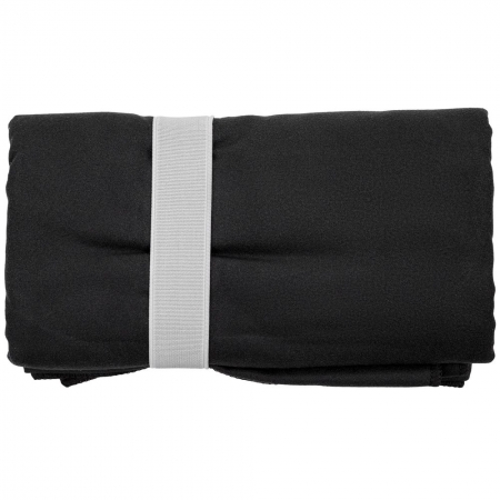 Спортивное полотенце Vigo Medium, черное купить с нанесением логотипа оптом на заказ в интернет-магазине Санкт-Петербург