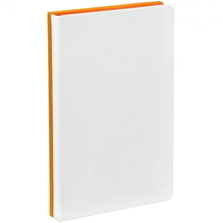 Ежедневник Duplex, недатированный, белый с оранжевым купить с нанесением логотипа оптом на заказ в интернет-магазине Санкт-Петербург