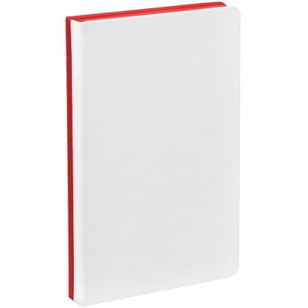 Ежедневник Duplex, недатированный, белый с красным купить с нанесением логотипа оптом на заказ в интернет-магазине Санкт-Петербург