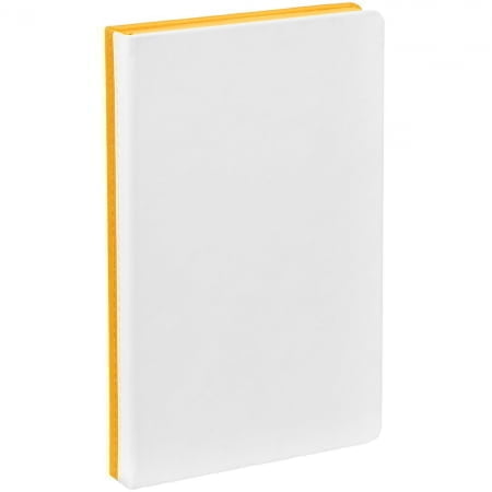 Ежедневник Duplex, недатированный, белый с желтым купить с нанесением логотипа оптом на заказ в интернет-магазине Санкт-Петербург
