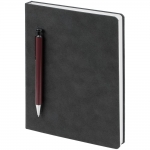 Ежедневник Magnet с ручкой, серый с коричневым