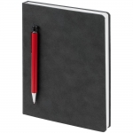 Ежедневник Magnet с ручкой, серый с красным