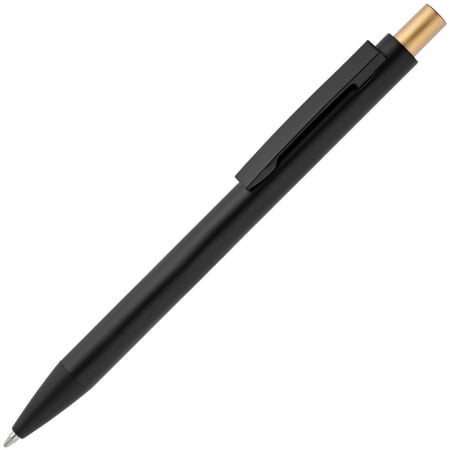 Ручка шариковая Chromatic, черная с золотистым купить с нанесением логотипа оптом на заказ в интернет-магазине Санкт-Петербург