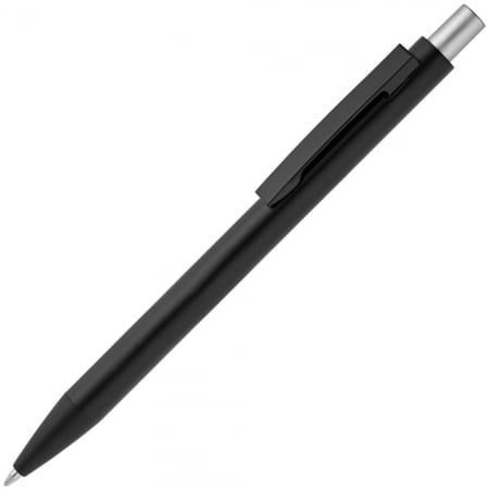 Ручка шариковая Chromatic, черная с серебристым купить с нанесением логотипа оптом на заказ в интернет-магазине Санкт-Петербург