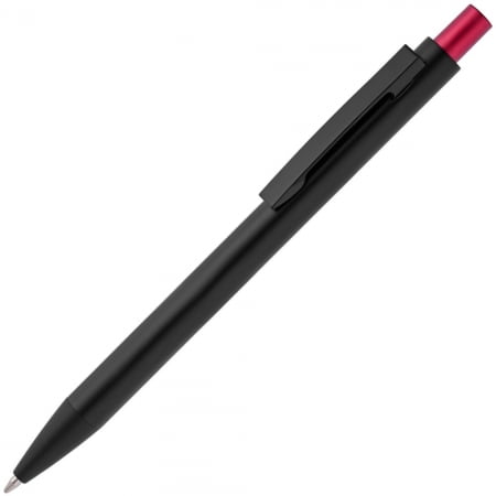 Ручка шариковая Chromatic, черная с красным купить с нанесением логотипа оптом на заказ в интернет-магазине Санкт-Петербург