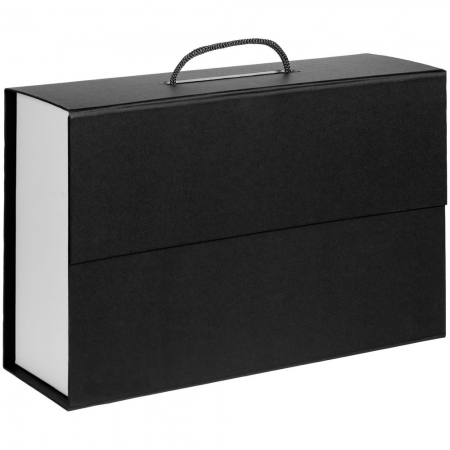 Коробка Case Duo, белая с черным купить с нанесением логотипа оптом на заказ в интернет-магазине Санкт-Петербург