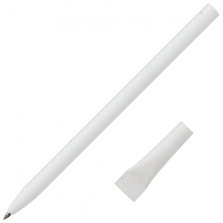 Ручка шариковая Carton Plus, белая купить с нанесением логотипа оптом на заказ в интернет-магазине Санкт-Петербург