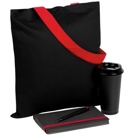 Набор Velours Bag, черный с красным купить с нанесением логотипа оптом на заказ в интернет-магазине Санкт-Петербург