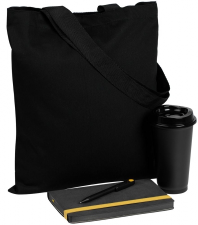 Набор Velours Bag, черный с желтым купить с нанесением логотипа оптом на заказ в интернет-магазине Санкт-Петербург