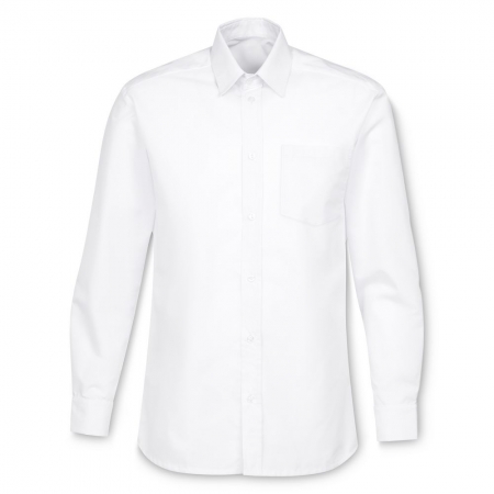 Рубашка мужская с длинным рукавом Collar, белая купить с нанесением логотипа оптом на заказ в интернет-магазине Санкт-Петербург