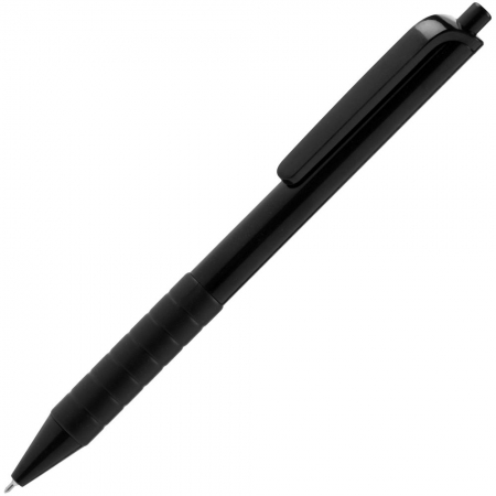 Ручка шариковая Easy Grip, черная купить с нанесением логотипа оптом на заказ в интернет-магазине Санкт-Петербург