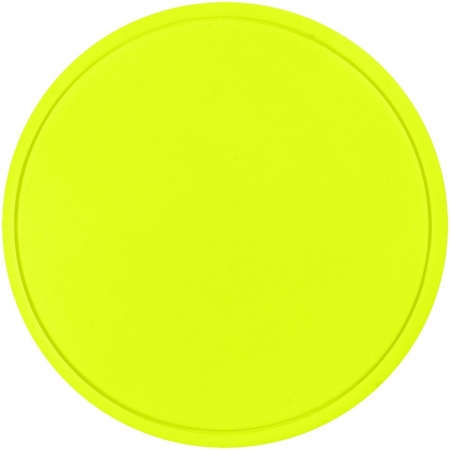 Лейбл из ПВХ Dzeta Round, M, желтый неон купить с нанесением логотипа оптом на заказ в интернет-магазине Санкт-Петербург