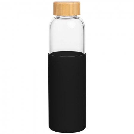 Бутылка для воды Onflow, черная купить с нанесением логотипа оптом на заказ в интернет-магазине Санкт-Петербург