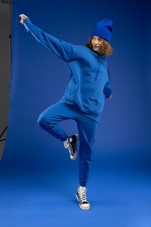 Худи унисекс H2, синее купить с нанесением логотипа оптом на заказ в интернет-магазине Санкт-Петербург