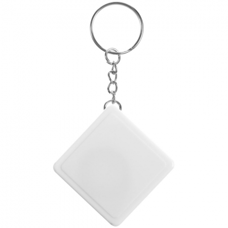 Брелок с рулеткой Square ver.2, белый купить с нанесением логотипа оптом на заказ в интернет-магазине Санкт-Петербург
