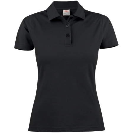Рубашка поло женская SURF LADY, черная купить с нанесением логотипа оптом на заказ в интернет-магазине Санкт-Петербург
