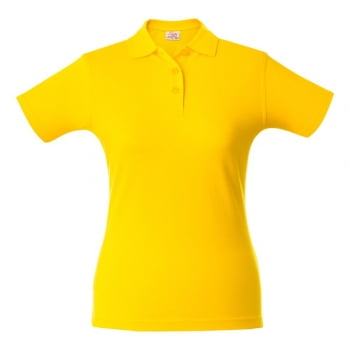 Рубашка поло женская SURF LADY, желтая купить с нанесением логотипа оптом на заказ в интернет-магазине Санкт-Петербург