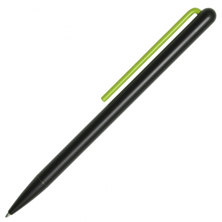 Шариковая ручка GrafeeX в чехле, черная с зеленым купить с нанесением логотипа оптом на заказ в интернет-магазине Санкт-Петербург