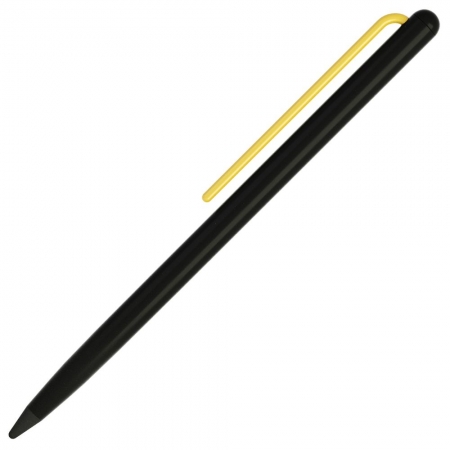Карандаш GrafeeX в чехле, черный с желтым купить с нанесением логотипа оптом на заказ в интернет-магазине Санкт-Петербург