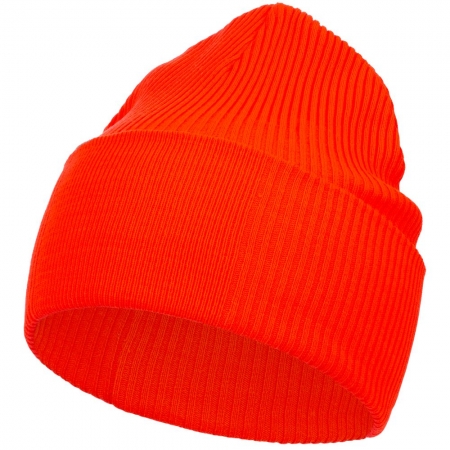 Шапка Real Rib, красно-оранжевая купить с нанесением логотипа оптом на заказ в интернет-магазине Санкт-Петербург