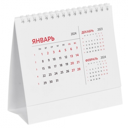 Календарь настольный Datio 2024, белый купить с нанесением логотипа оптом на заказ в интернет-магазине Санкт-Петербург