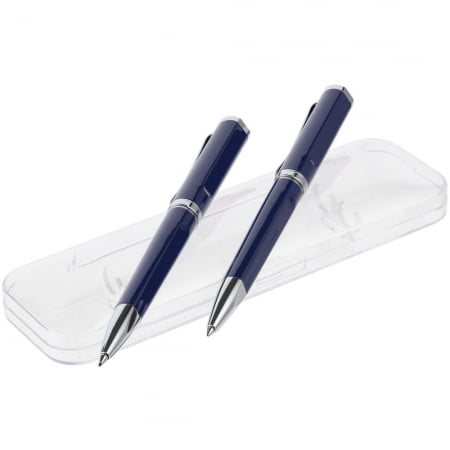 Набор Phase: ручка и карандаш, синий купить с нанесением логотипа оптом на заказ в интернет-магазине Санкт-Петербург