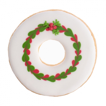 Печенье «Рождественский венок» купить с нанесением логотипа оптом на заказ в интернет-магазине Санкт-Петербург