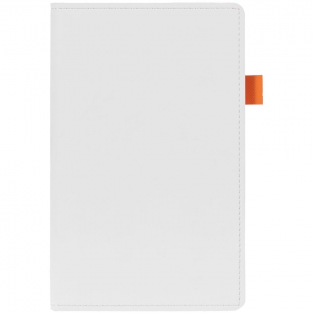 Ежедневник White Shall, недатированный, белый с оранжевым купить с нанесением логотипа оптом на заказ в интернет-магазине Санкт-Петербург