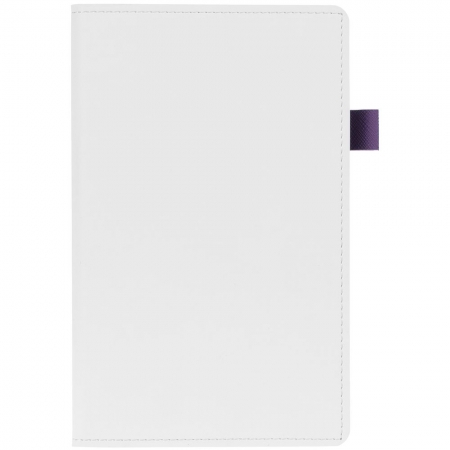 Ежедневник White Shall, недатированный, белый с фиолетовым купить с нанесением логотипа оптом на заказ в интернет-магазине Санкт-Петербург