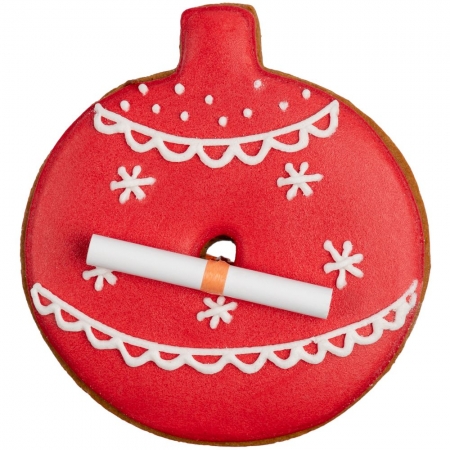 Печенье с предсказанием «Елочный шар», красное купить с нанесением логотипа оптом на заказ в интернет-магазине Санкт-Петербург