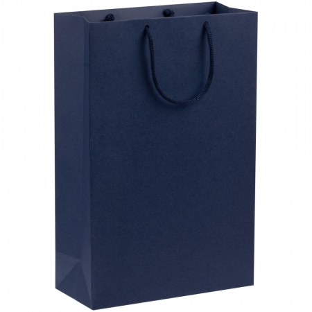 Пакет бумажный Porta, средний, темно-синий купить с нанесением логотипа оптом на заказ в интернет-магазине Санкт-Петербург