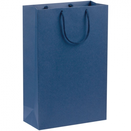 Пакет бумажный Porta, средний, синий купить с нанесением логотипа оптом на заказ в интернет-магазине Санкт-Петербург