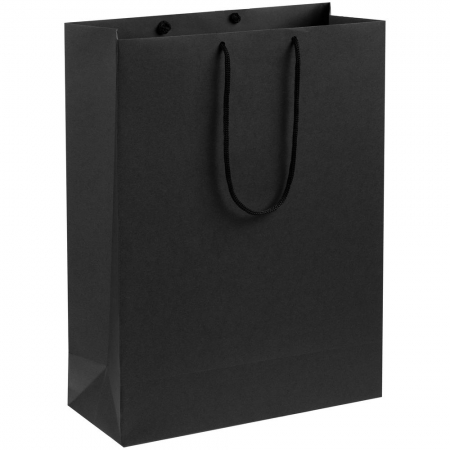 Пакет бумажный Porta XL, черный купить с нанесением логотипа оптом на заказ в интернет-магазине Санкт-Петербург