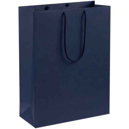 Пакет бумажный Porta XL, темно-синий купить с нанесением логотипа оптом на заказ в интернет-магазине Санкт-Петербург