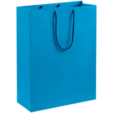 Пакет бумажный Porta XL, голубой купить с нанесением логотипа оптом на заказ в интернет-магазине Санкт-Петербург