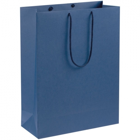 Пакет бумажный Porta XL, синий купить с нанесением логотипа оптом на заказ в интернет-магазине Санкт-Петербург