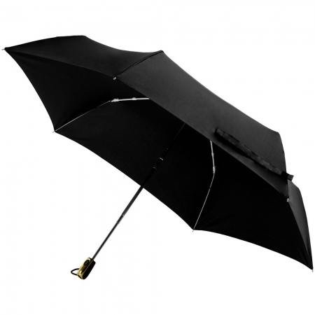 Зонт складной Nicety, черный купить с нанесением логотипа оптом на заказ в интернет-магазине Санкт-Петербург