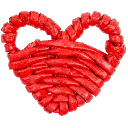 Плетеная фигурка Adorno, красное сердце купить с нанесением логотипа оптом на заказ в интернет-магазине Санкт-Петербург