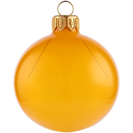 Елочный шар Gala Night в коробке, золотистый, 6 см купить с нанесением логотипа оптом на заказ в интернет-магазине Санкт-Петербург