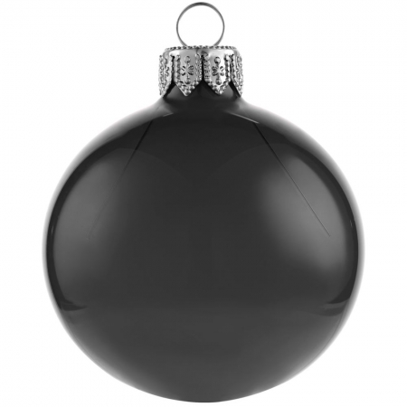 Елочный шар Gala Night в коробке, черный, 6 см купить с нанесением логотипа оптом на заказ в интернет-магазине Санкт-Петербург
