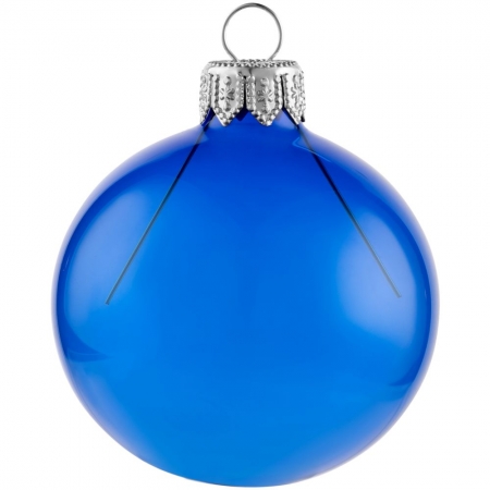Елочный шар Gala Night в коробке, синий, 6 см купить с нанесением логотипа оптом на заказ в интернет-магазине Санкт-Петербург